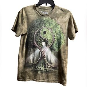 Men’s Unisex Graphic Tie Dyed 3D Tees By The Mountain The Tree of Life Ying Yang
